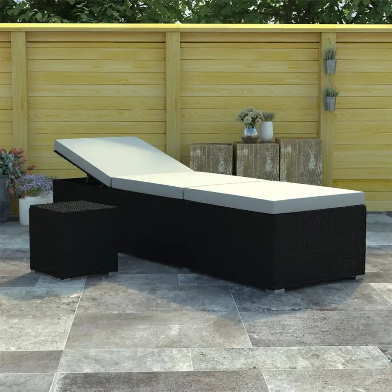 Poly rattan ligstoel met gepoedercoat stalen frame voor ontspanning - Crèmewit / 1 - Ligstoelen