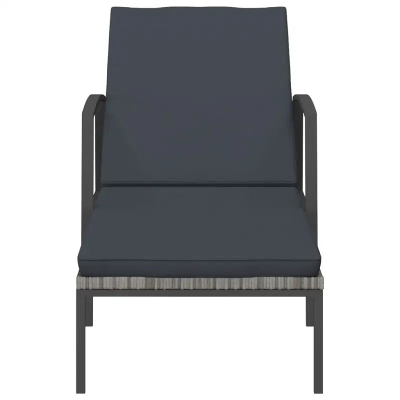 Poly rattan ligstoel met grijs materiaal en gepoedercoat staal - Ligstoelen