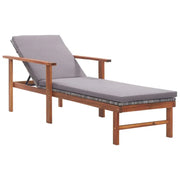 Poly rattan ligstoel met massief acaciahout voor buiten ontspanning - Ligstoelen