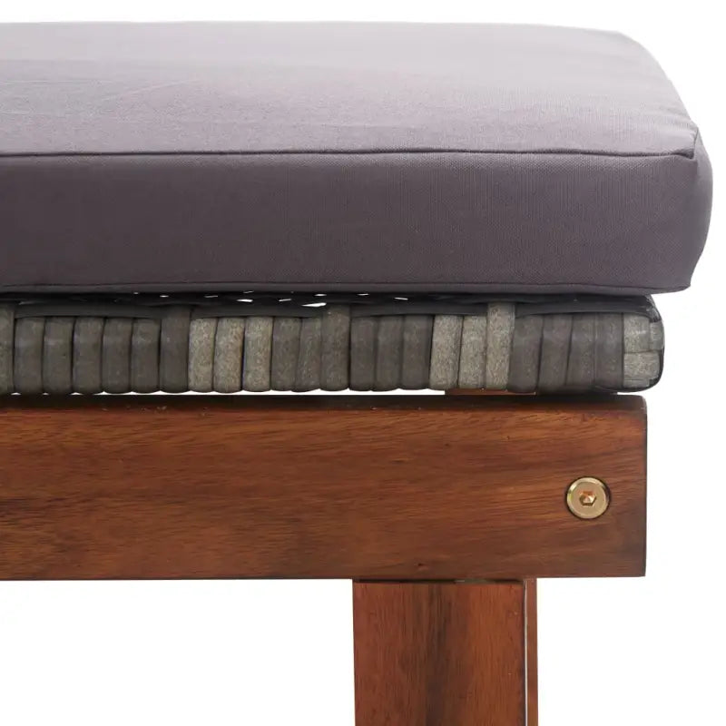 Poly rattan ligstoel met massief acaciahout voor buiten ontspanning - Ligstoelen