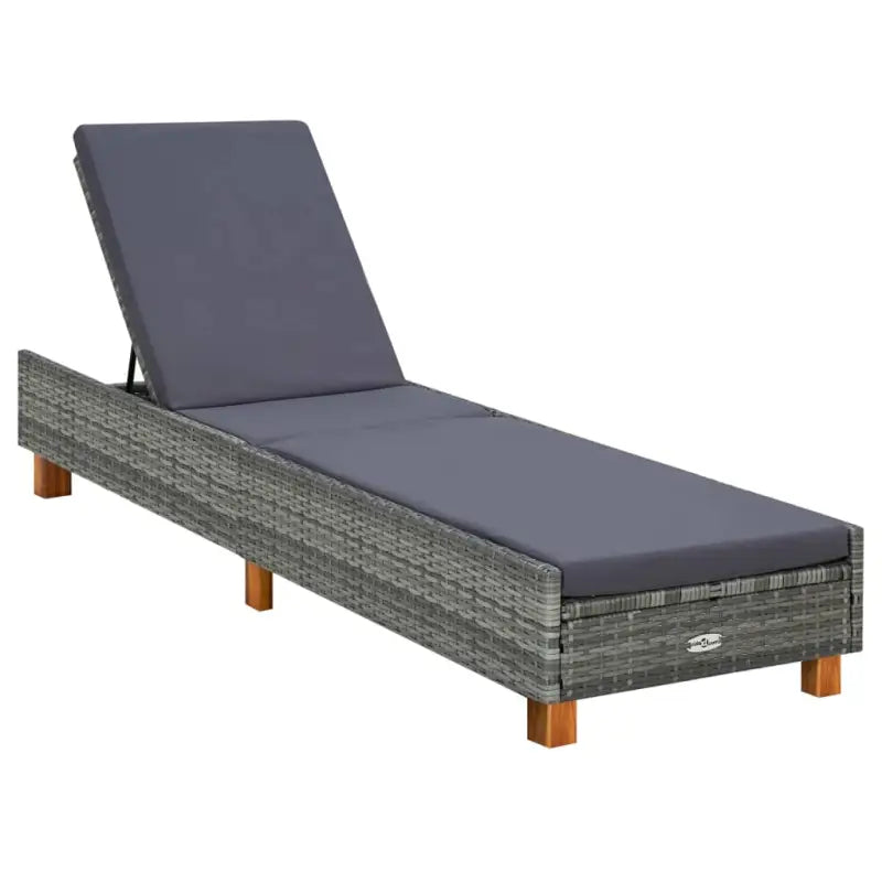 Poly Rattan Ligstoel voor Tuin of Terras Gratis Bezorgen - Grijs / 1 - Ligstoelen