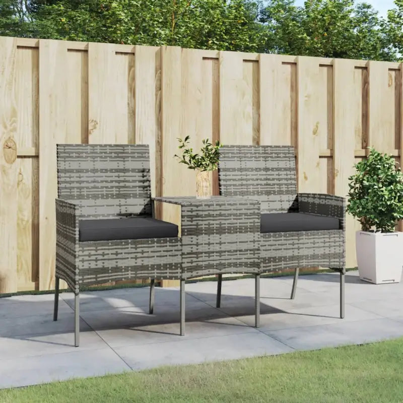 Poly Rattan Loungebank met Tafeltje voor Tuin of Terrace - Antraciet / 1 - Loungebanken