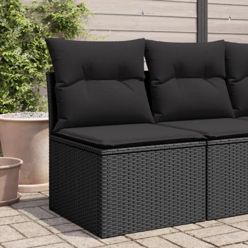 Poly rattan loungebank voor een comfortabele zitervaring met modulair ontwerp - Zwart / 1 / Middenbank - Loungebanken