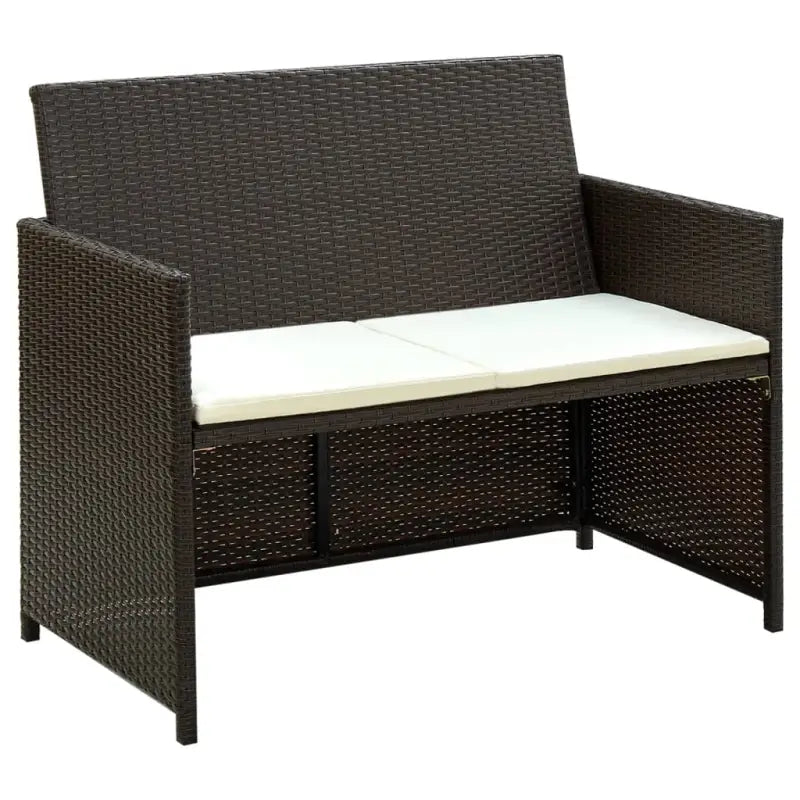 Poly rattan loungebank voor tuin of terras levering bevat stijlvolle zitplek - Bruin / 1 - Loungebanken