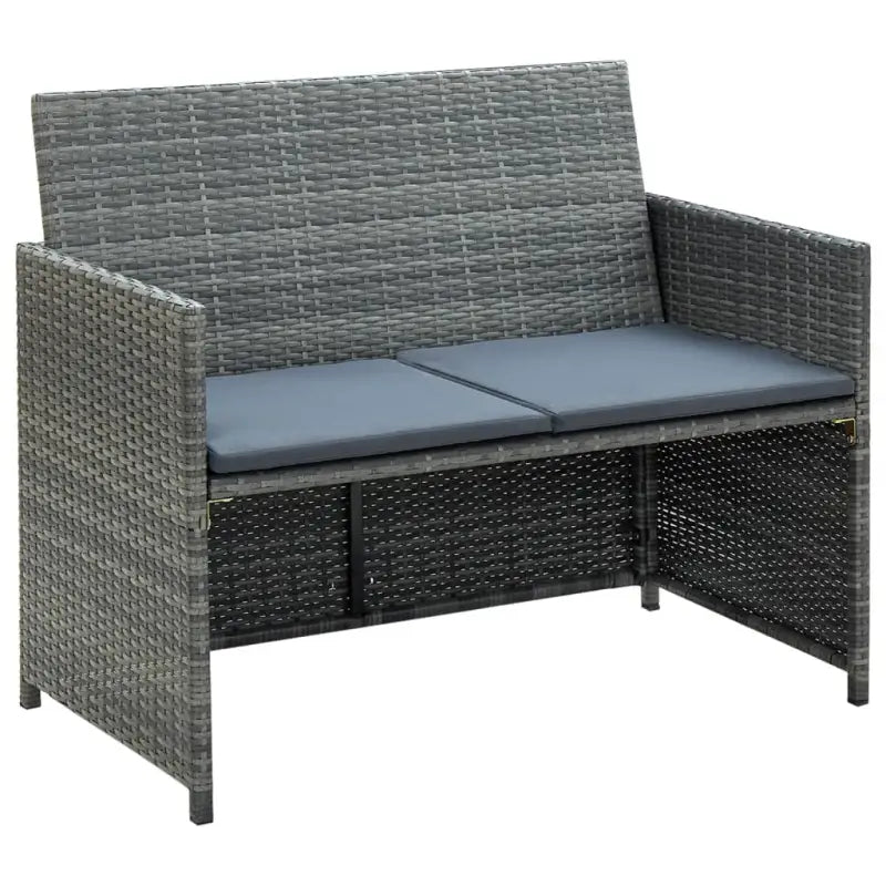 Poly rattan loungebank voor tuin of terras levering bevat stijlvolle zitplek - Grijs / 1 - Loungebanken