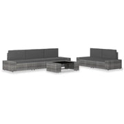 Poly rattan loungeset met comfortabele breedte en diepte zitting voor tuin - Tuinsets