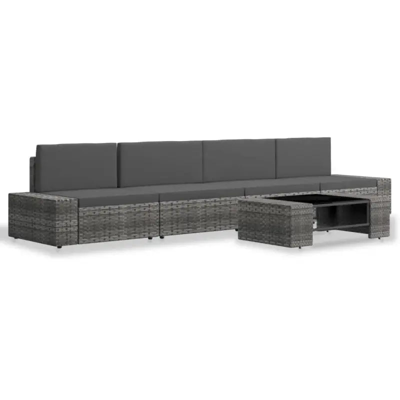 Poly rattan loungeset met comfortabele breedte en diepte zitting - Tuinsets