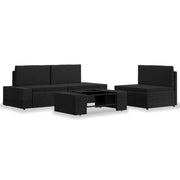 Poly rattan loungeset met comfortabele breedte en diepte zitting voor tuin genieten - Tuinsets