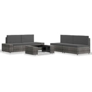 Poly rattan loungeset met comfortabele breedte en diepte zitting - Tuinsets