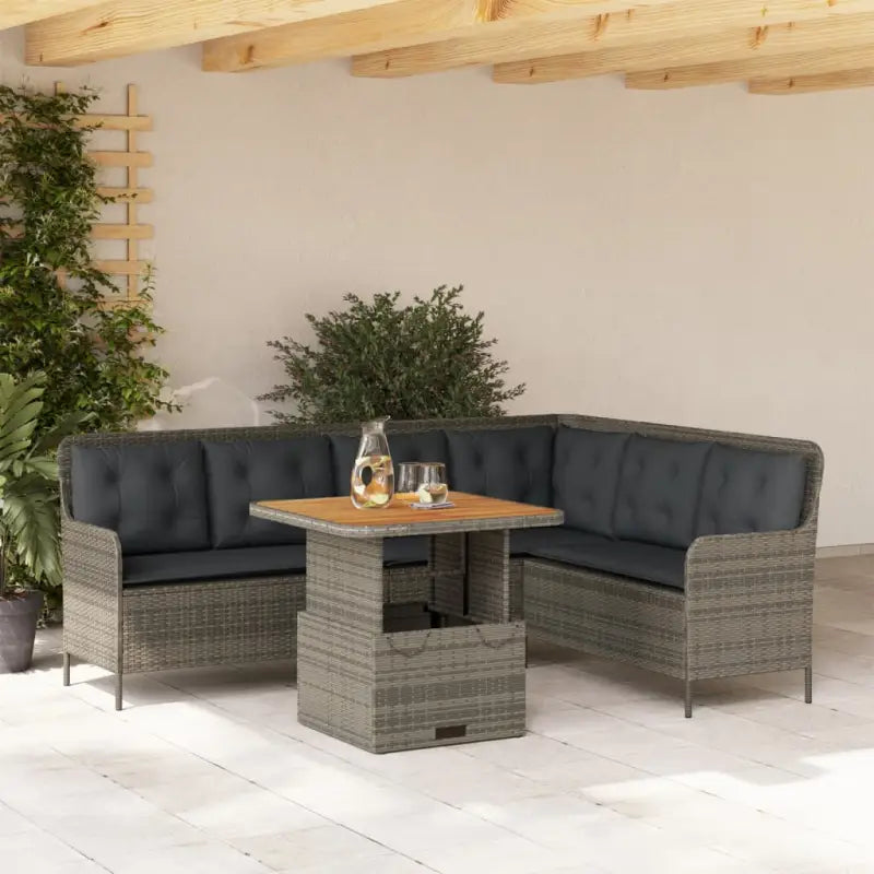 Poly rattan loungeset met comfortabele zitervaring en wasbare hoes - Grijs / 80 x 80 x 40/71 cm - Tuinsets