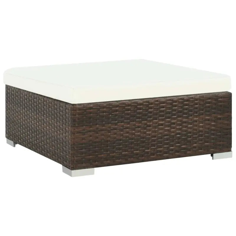Poly rattan loungeset met diepte zitting en gepoedercoat stalen frame - Bruin - Tuinsets