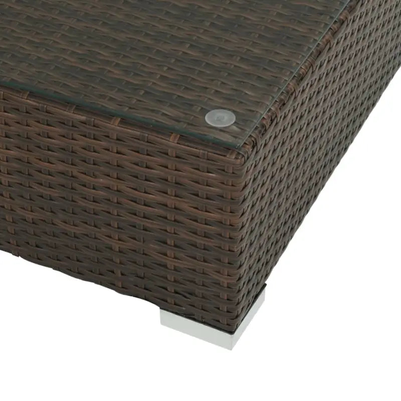 Poly rattan loungeset met diepte zitting en gepoedercoat stalen frame - Bruin - Tuinsets