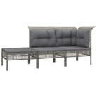 Poly Rattan Loungeset met Diepte Zitting en Rasterontwerp Draagvermogen - Tuinsets