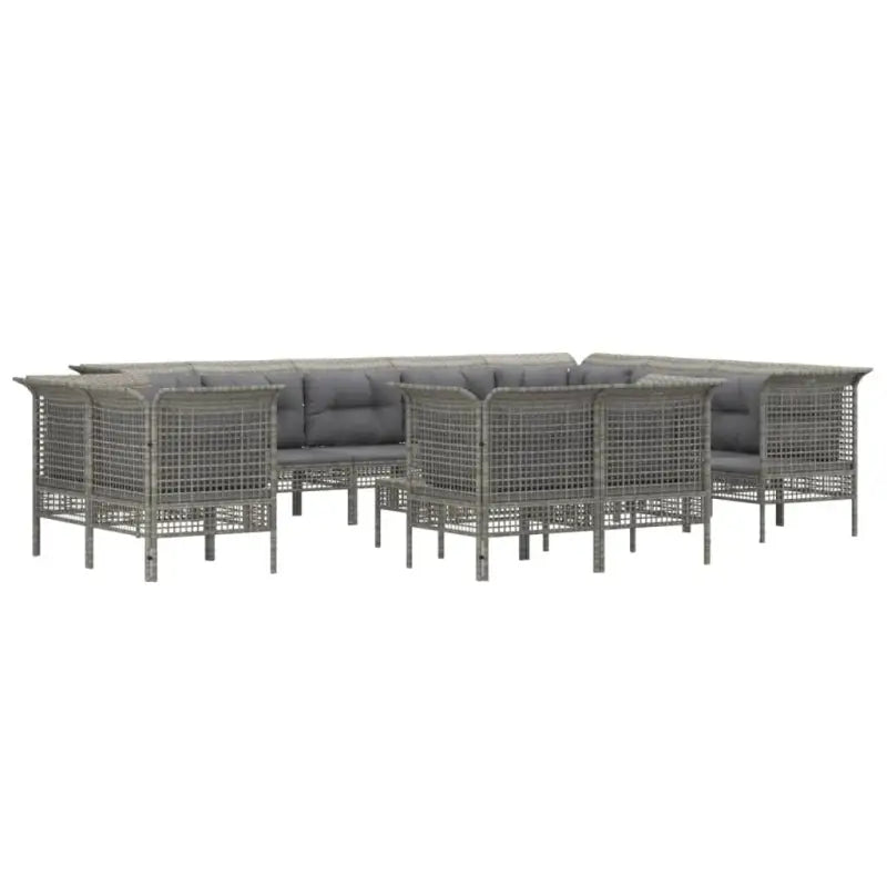 Poly Rattan Loungeset met Diepte Zitting en Rasterontwerp Draagvermogen - Tuinsets
