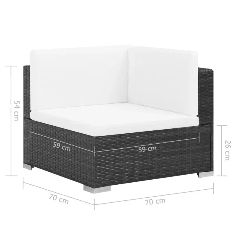 Poly rattan loungeset met gepoedercoat staal en diepe zitting - Tuinsets