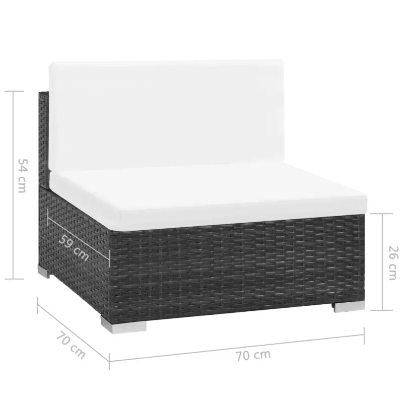 Poly rattan loungeset met gepoedercoat staal en diepe zitting - Tuinsets