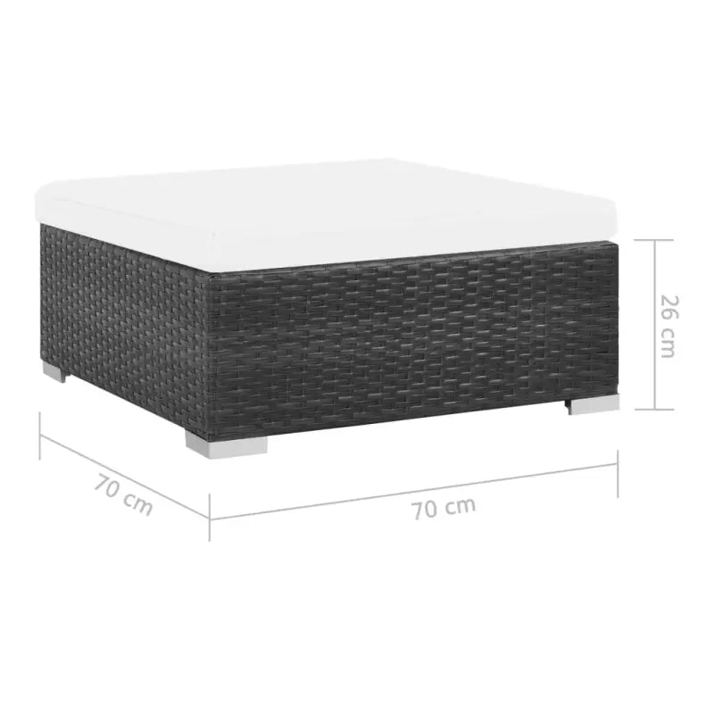 Poly rattan loungeset met gepoedercoat staal en diepe zitting - Tuinsets