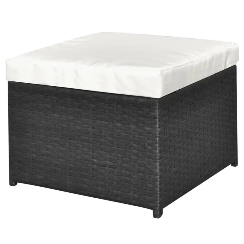 Poly rattan loungeset met glazen tafelblad inclusief levering - Zwart - Tuinsets