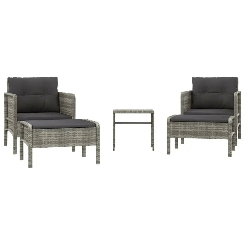 Poly rattan loungeset met metalen frame en diepte zitting voor buiten - Tuinsets