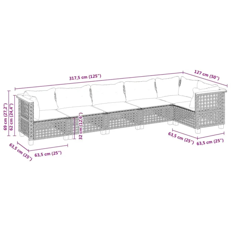 Poly rattan loungeset met natuurlijke olieafwerking voor comfortabele zitervaring - Tuinsets