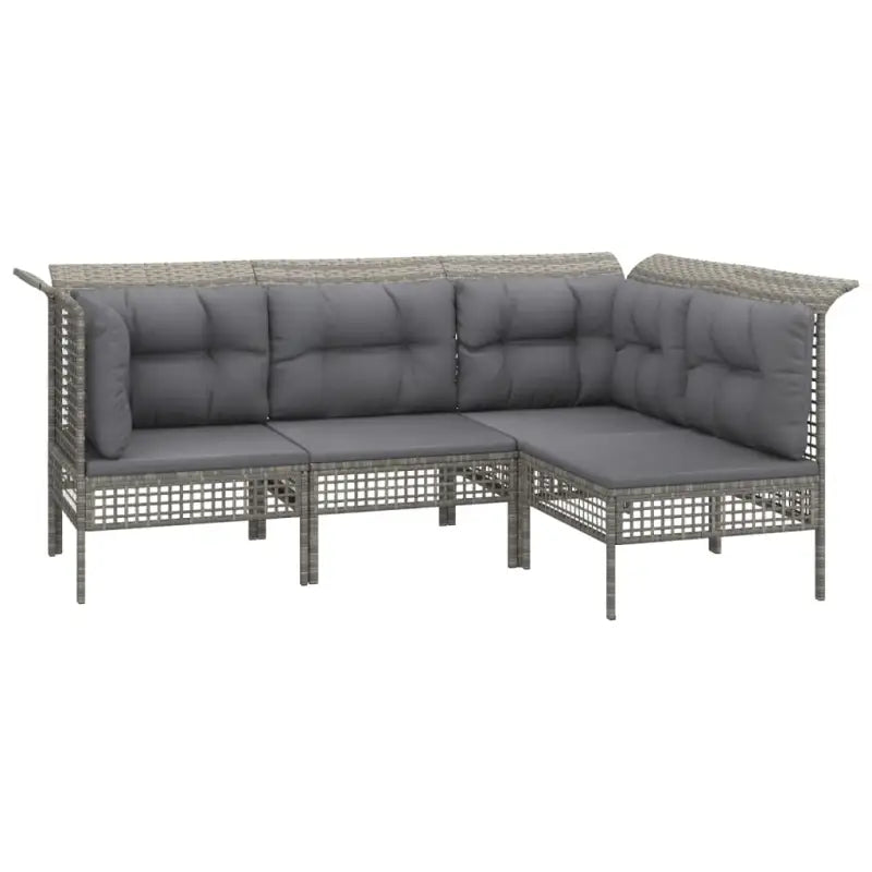 Poly rattan loungeset met rasterontwerp en comfortabele diepte zitting - Tuinsets