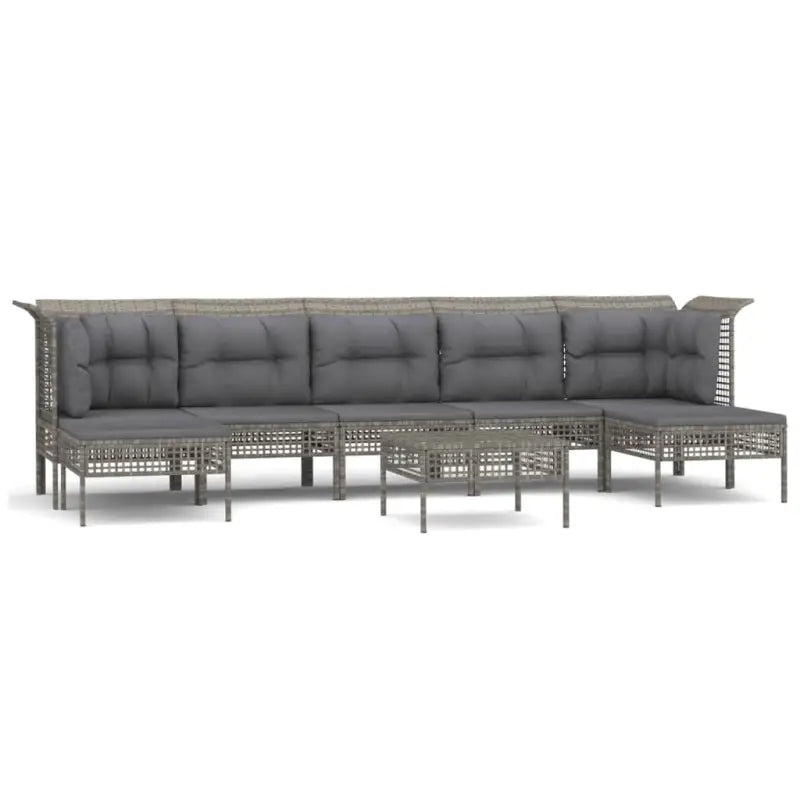 Poly rattan loungeset met rasterontwerp en comfortabele diepte zitting - Tuinsets