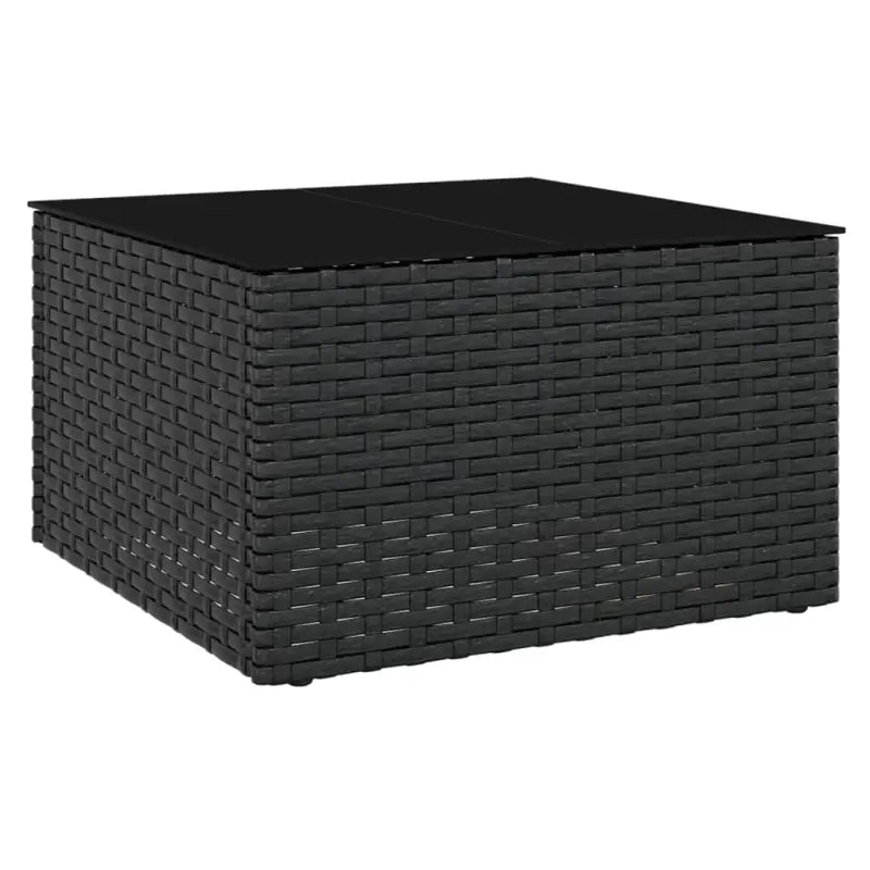 Poly rattan loungeset met U-vormige bank in zwart materiaal - Tuinsets