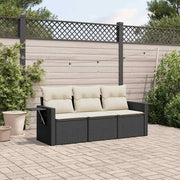 Poly rattan loungeset met waterdichte tas en gepoedercoat staal - Tuinsets