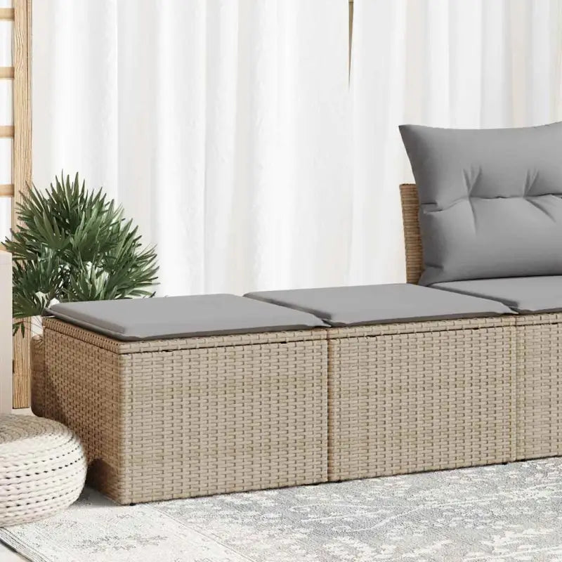 Poly Rattan Loungeset met Waterdichte Tas en Modulair Ontwerp - Beige en grijs - Tuinsets