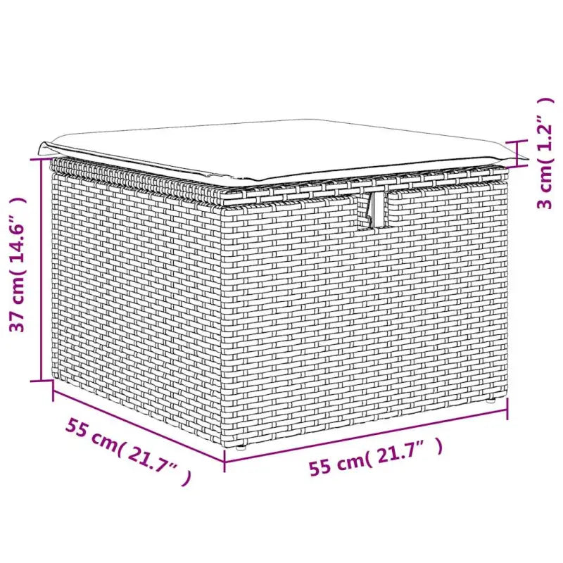Poly rattan loungeset met waterdichte tas en wasbare hoes voor buitenplezier - Tuinsets
