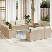 Poly rattan loungeset met waterdichte tas en wasbare hoes voor buitengebruik - Tuinsets