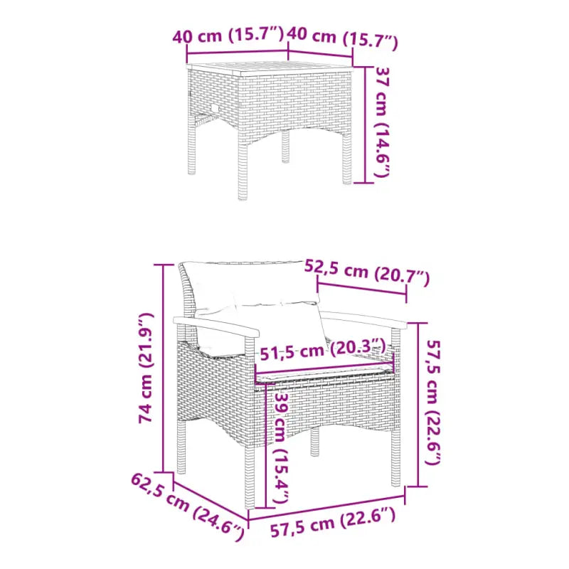 Poly Rattan Loungeset voor een comfortabele zitervaring en eenvoudig schoonmaken - Tuinsets