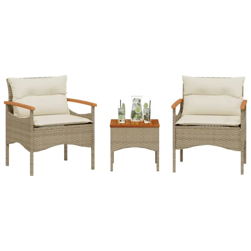Poly Rattan Loungeset voor een comfortabele zitervaring en eenvoudig schoonmaken - Beige - Tuinsets