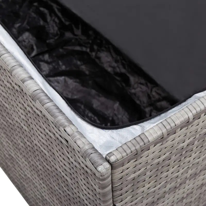 Poly Rattan Opbergbox met Gepoedercoat Stalen Frame voor Buiten - Opbergboxen voor buiten