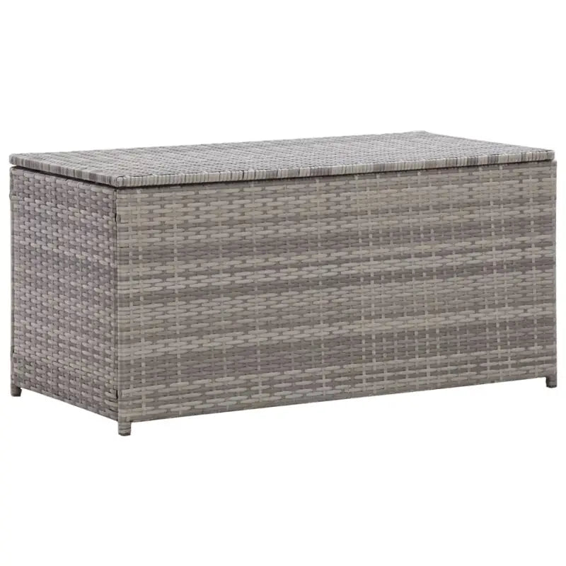Poly Rattan Opbergbox met Gepoedercoat Stalen Frame voor Buiten - Grijs / 100 x 50 x 50 cm - Opbergboxen voor buiten