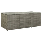 Poly Rattan Opbergbox met Gepoedercoat Stalen Frame voor Buiten - Grijs / 180 x 90 x 70 cm - Opbergboxen voor buiten