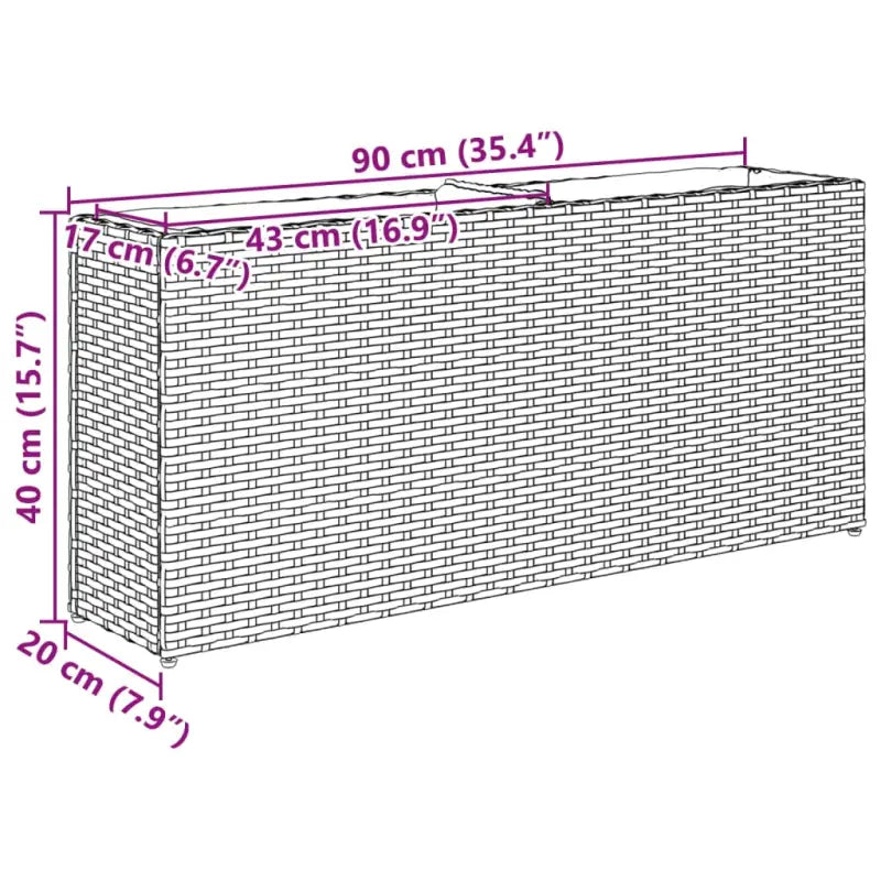 Poly rattan plantenbak met nonwoven zak voor tuin en balkon - Bloempotten & plantenbakken