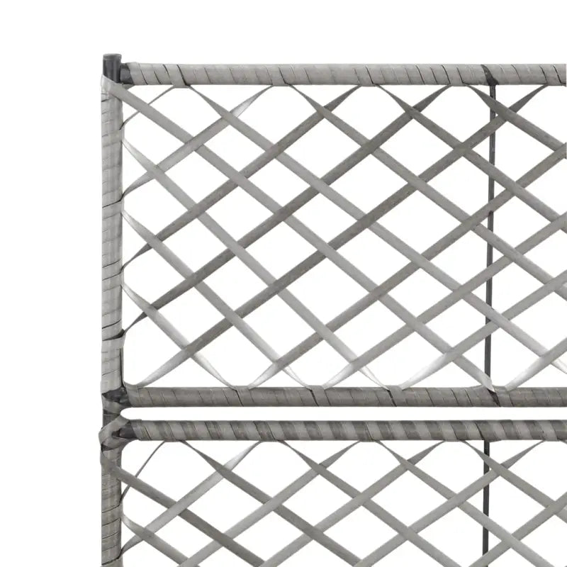 Poly rattan plantenbak met uitneembare potten en latwerk voor tuin - Bloempotten & plantenbakken
