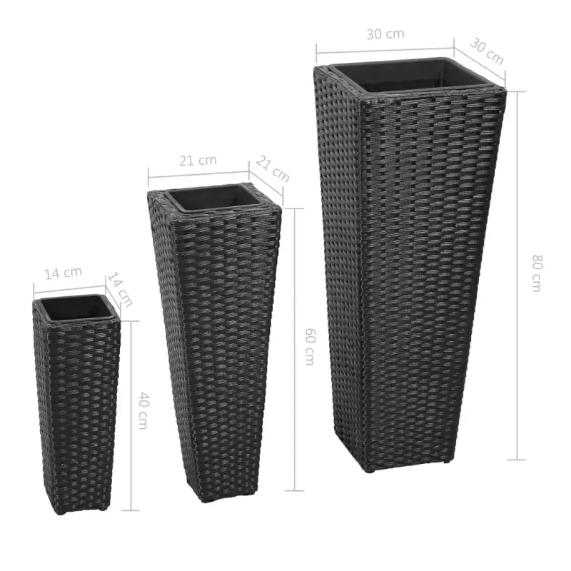 Poly rattan plantenbakken met verschillende maten en stalen frame - Bloempotten & plantenbakken