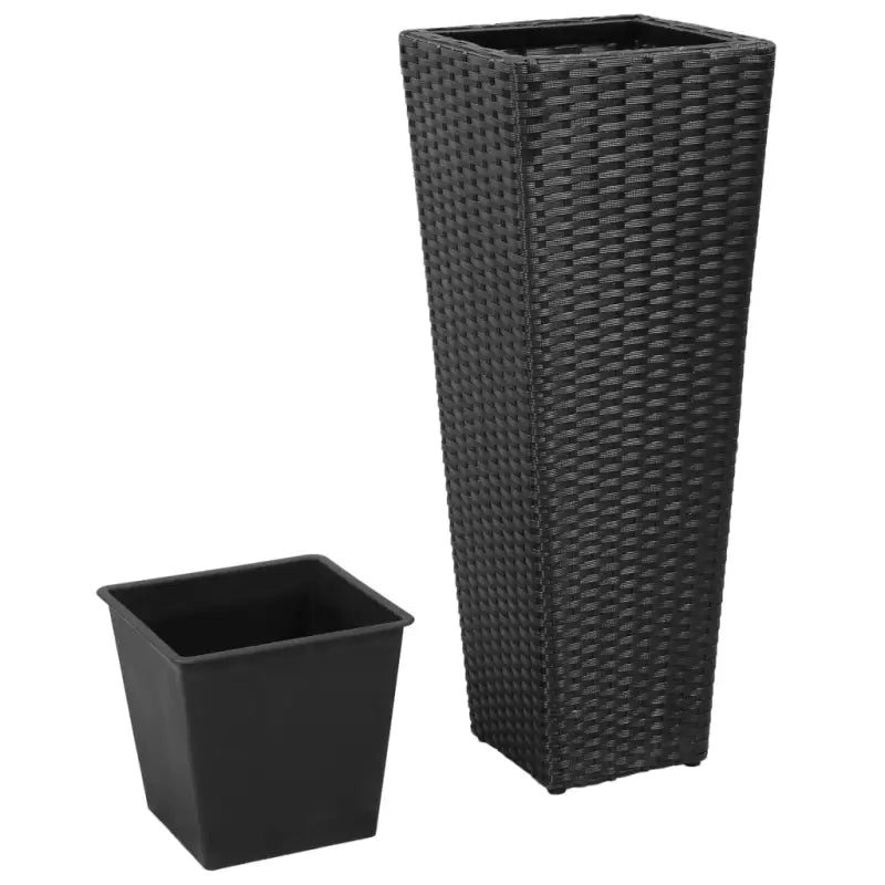Poly rattan plantenbakken met verschillende maten en stalen frame - Bloempotten & plantenbakken