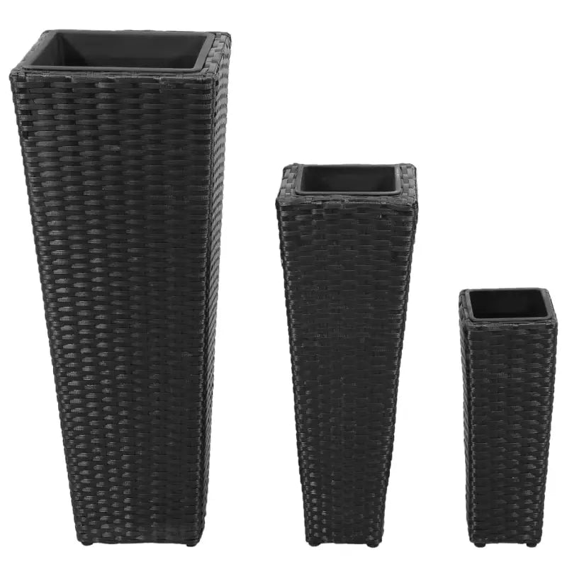 Poly rattan plantenbakken met verschillende maten en stalen frame - Bloempotten & plantenbakken
