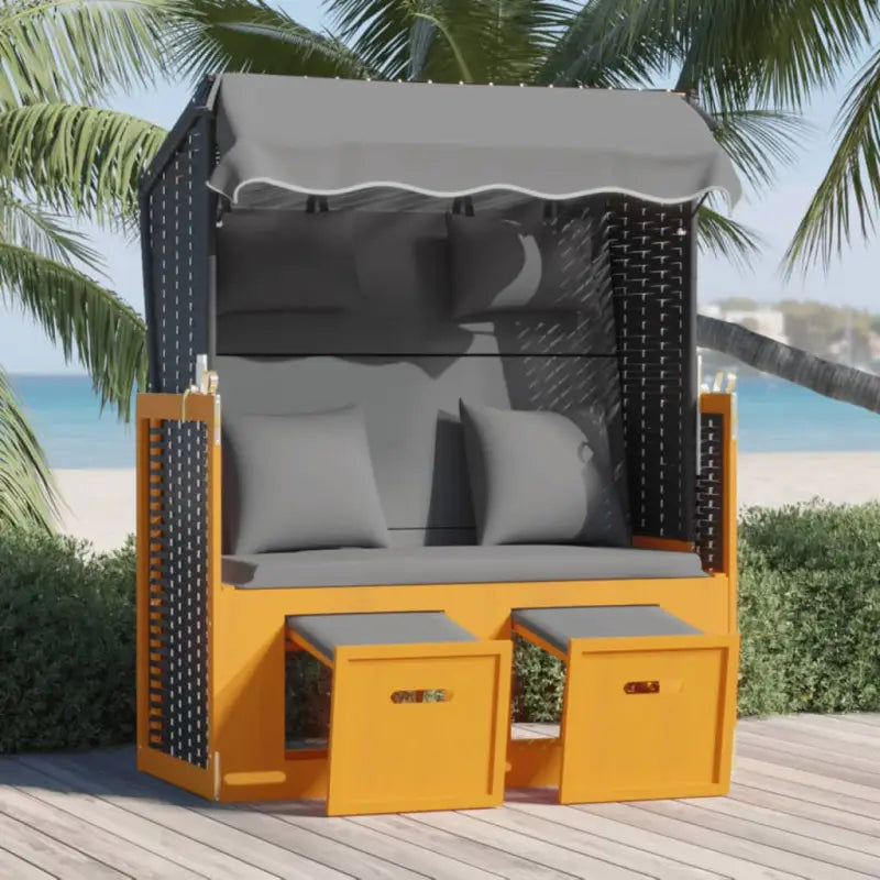 Poly Rattan Strandstoel Biedt Comfortabele Zitervaring voor Strand en Tuin - Ligstoelen
