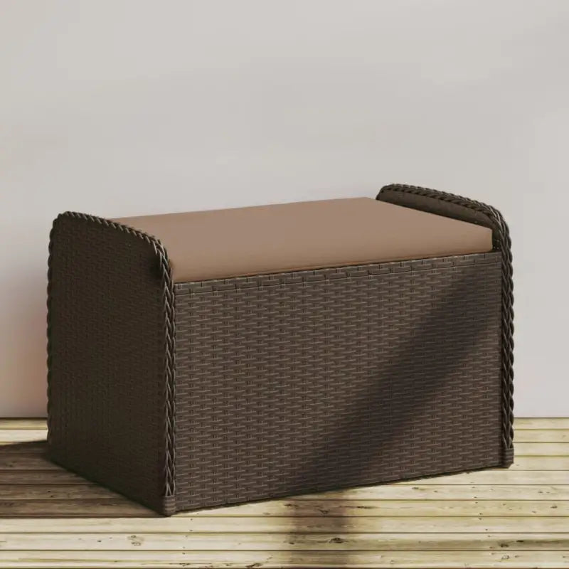 Poly Rattan tuinbank met opbergruimte voor andere spullen en waterdichte tas - Bruin / 80 x 51 x 52 cm / 1 - Tuinbanken