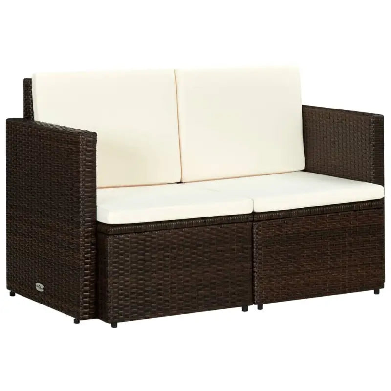 Poly Rattan Tuinbank met Stalen Frame inclusief Levering - Bruin / 1 - Loungebanken
