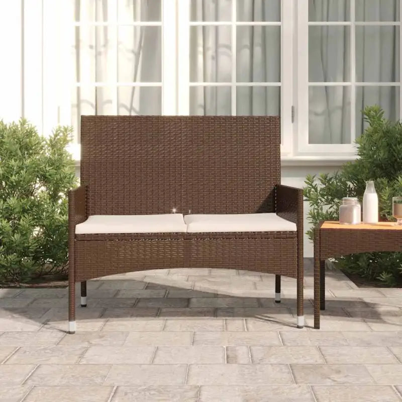 Poly Rattan Tuinbank voor comfortabel zitten op je terras - Bruin / 1 - Tuinbanken