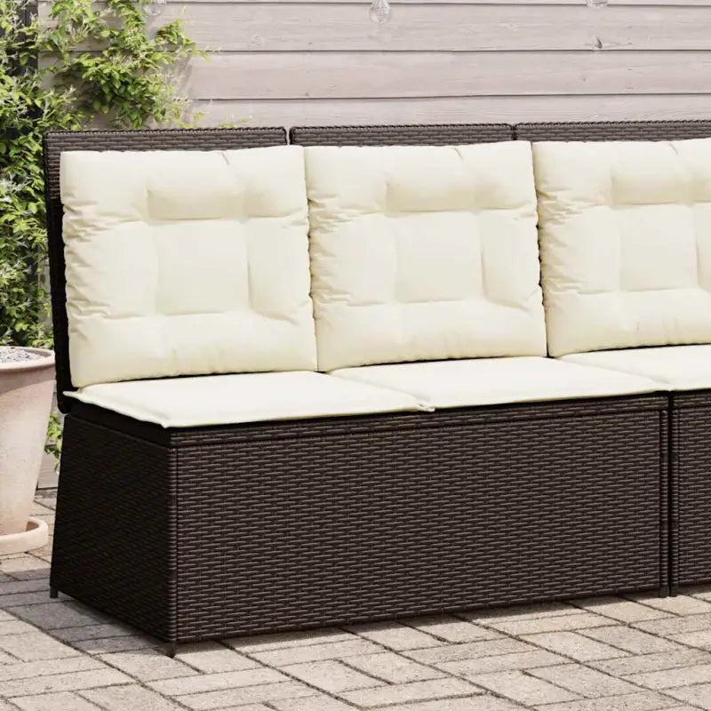 Poly rattan tuinbank voor een comfortabele zitervaring met wasbare hoes - Bruin / 1 / Bank - Loungebanken