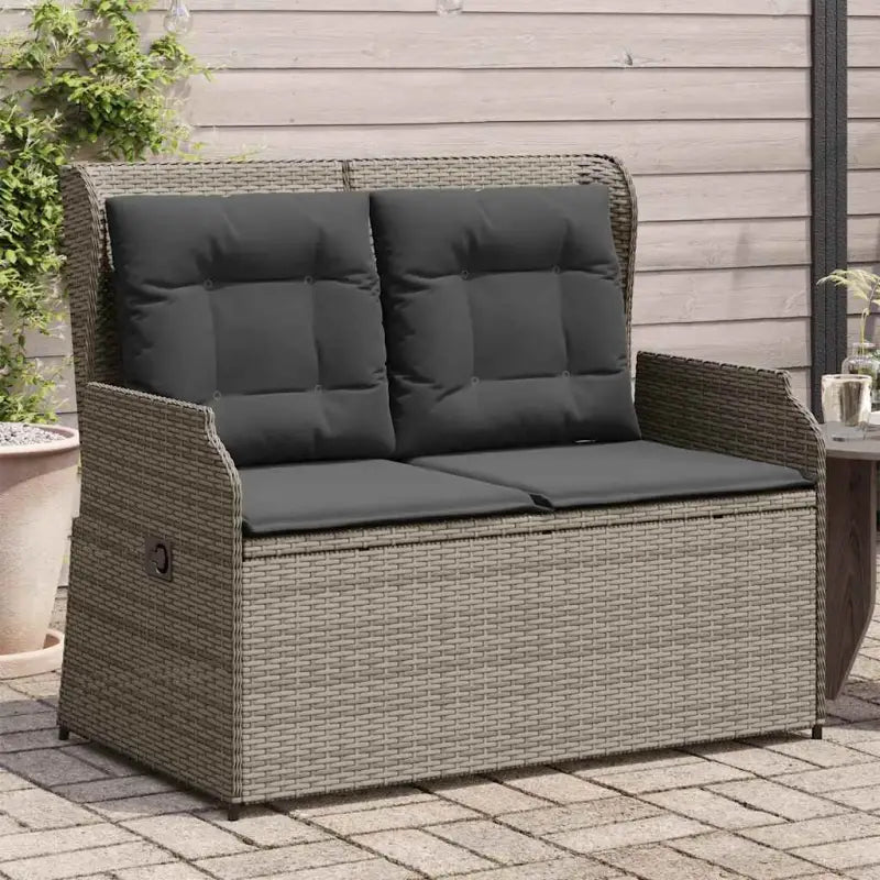 Poly rattan tuinbank voor een comfortabele zitervaring met wasbare hoes - Grijs / 1 / Tweezitsbank - Loungebanken