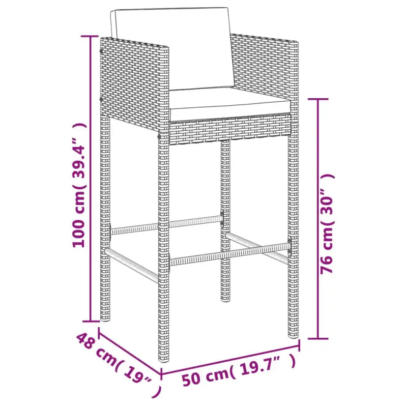 Poly rattan tuinbarset met gehard glas en eenvoudig schoon onderhoud - Tuinsets