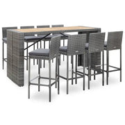 Poly Rattan Tuinbarset met Massief Acaciahout voor buitengebruik - Tuinsets