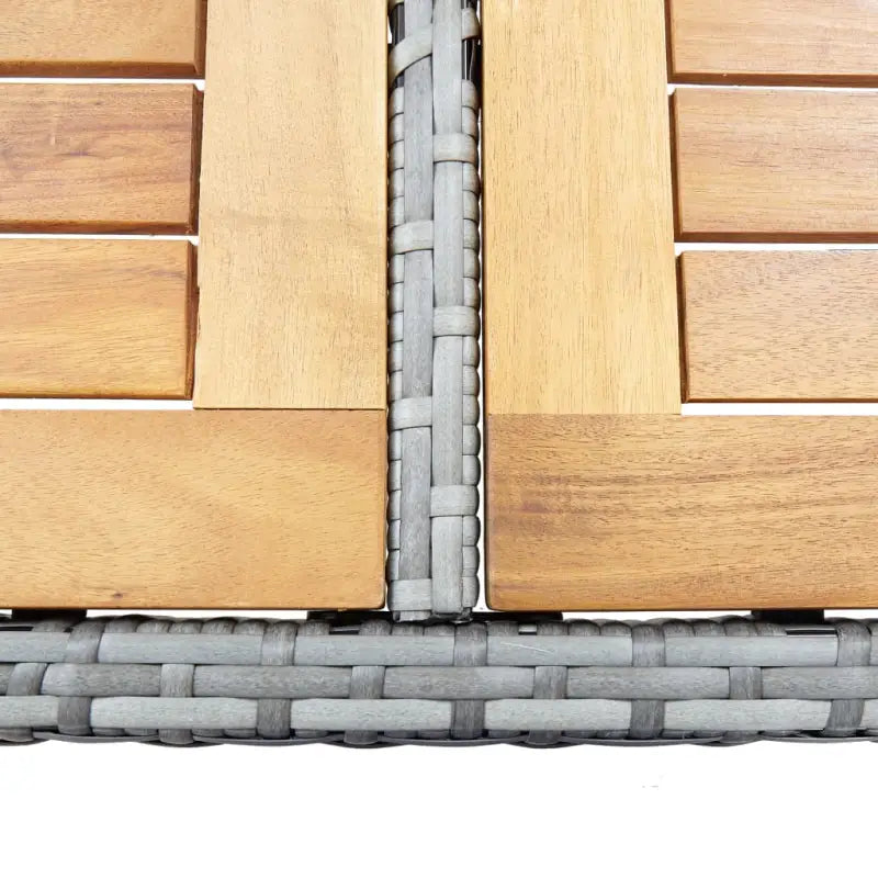 Poly Rattan Tuinbarset met Massief Acaciahout voor buitengebruik - Tuinsets